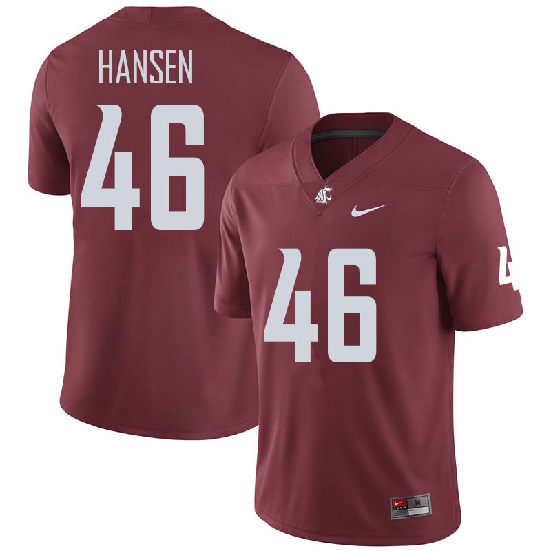 Men #46 Levi Hansen Washington State Cougars College Football Jerseys Sale-Crimson - Click Image to Close